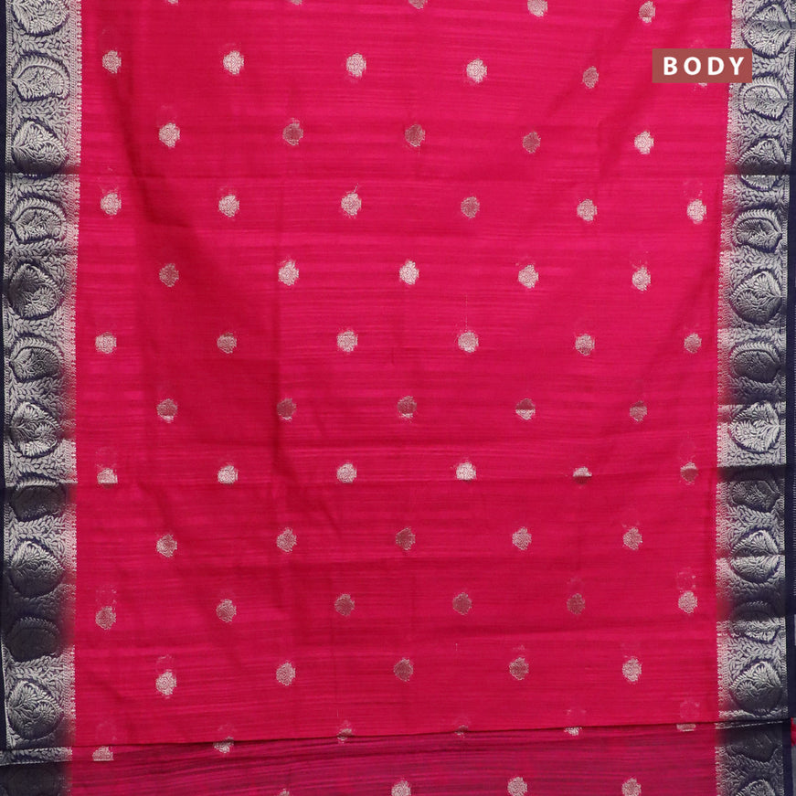 Banarasi semi matka saree pink and blue with zari woven buttas and zari woven border