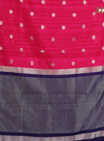 Banarasi semi matka saree pink and blue with zari woven buttas and zari woven border