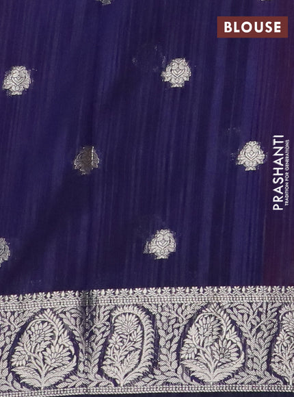 Banarasi semi matka saree pink and blue with zari woven buttas and zari woven border