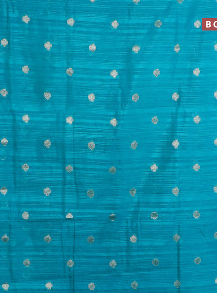 Banarasi semi matka saree teal blue and blue with zari woven buttas and zari woven border