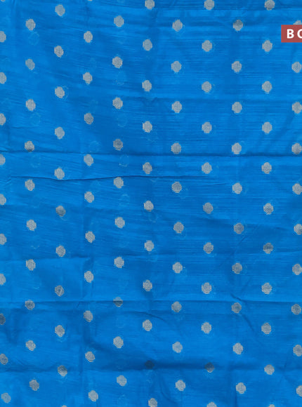 Banarasi semi matka saree light blue and dark blue with zari woven buttas and zari woven border