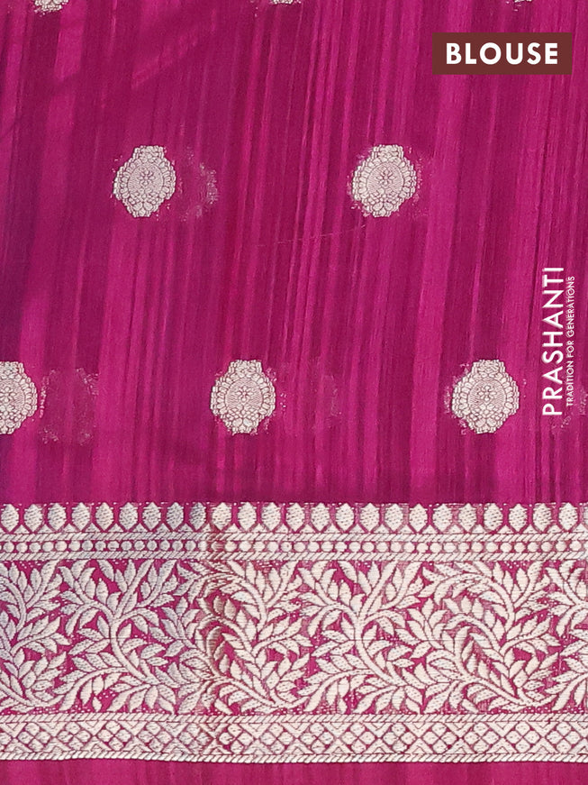 Banarasi semi matka saree peacock blue and purple with zari woven buttas and zari woven border