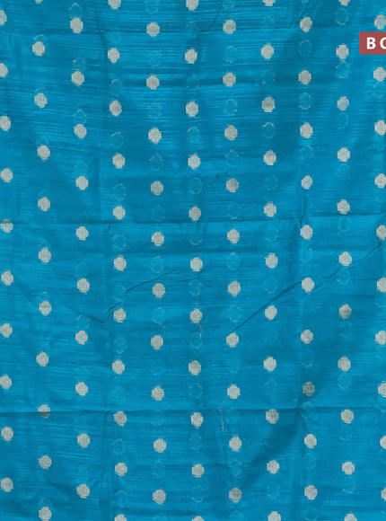 Banarasi semi matka saree teal green and pink with zari woven buttas and zari woven border