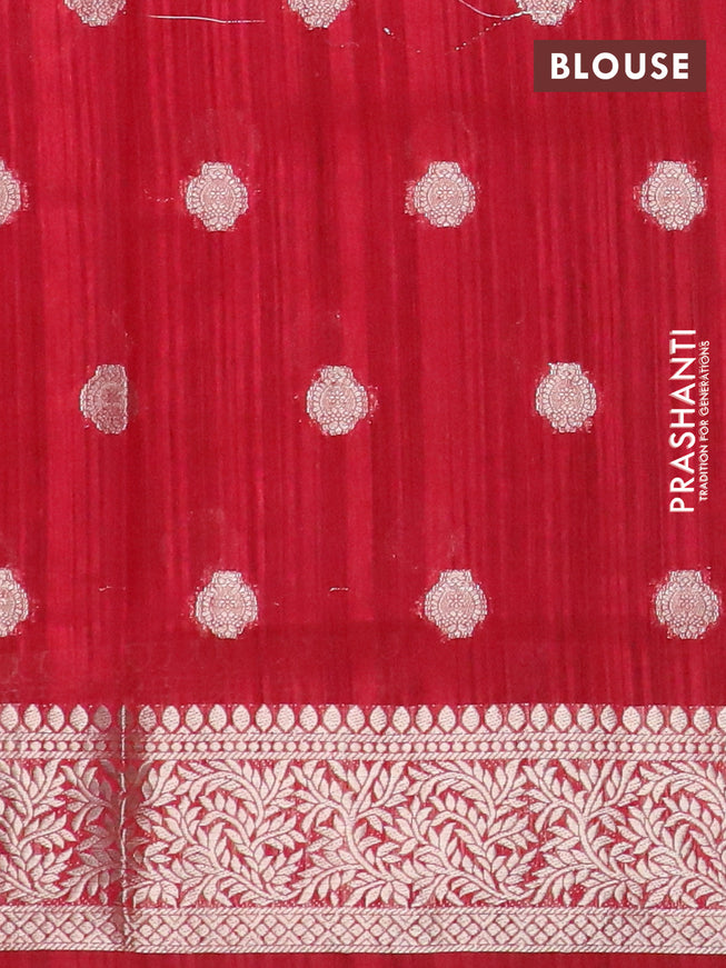 Banarasi semi matka saree mango yellow and red with zari woven buttas and zari woven border