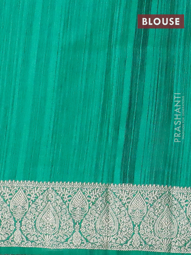 Banarasi semi matka saree wine shade and green with plain body and zari woven border