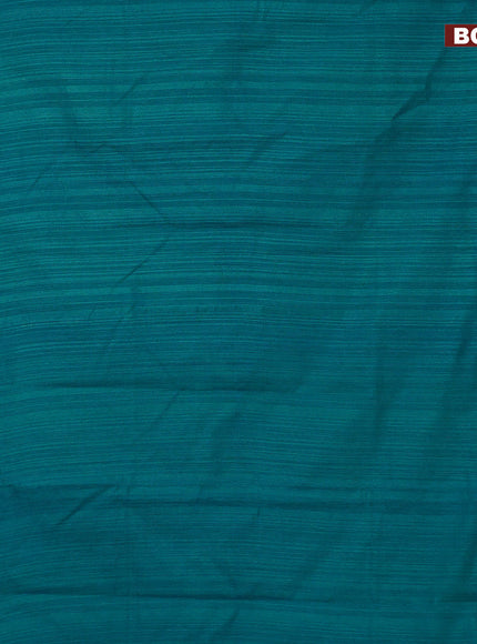 Banarasi semi matka saree teal blue and dark blue with plain body and zari woven border