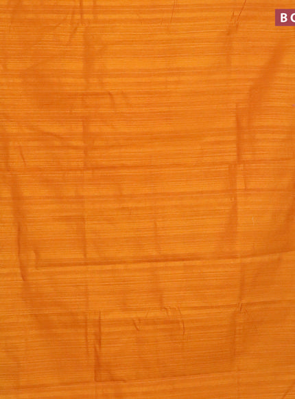 Banarasi semi matka saree mango yellow and red with plain body and zari woven border