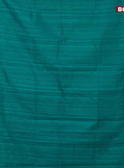 Banarasi semi matka saree teal blue and dark blue with plain body and zari woven border