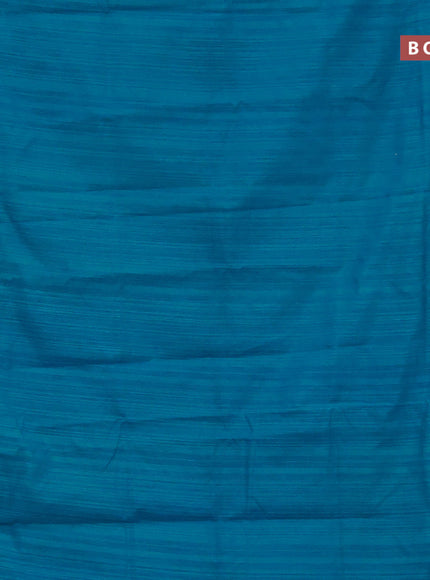 Banarasi semi matka saree light blue and dark blue with plain body and zari woven border