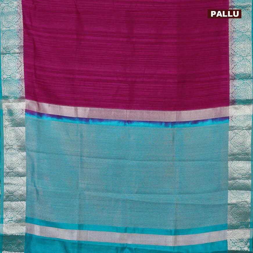 Banarasi semi matka saree pink and teal green with plain body and zari woven border