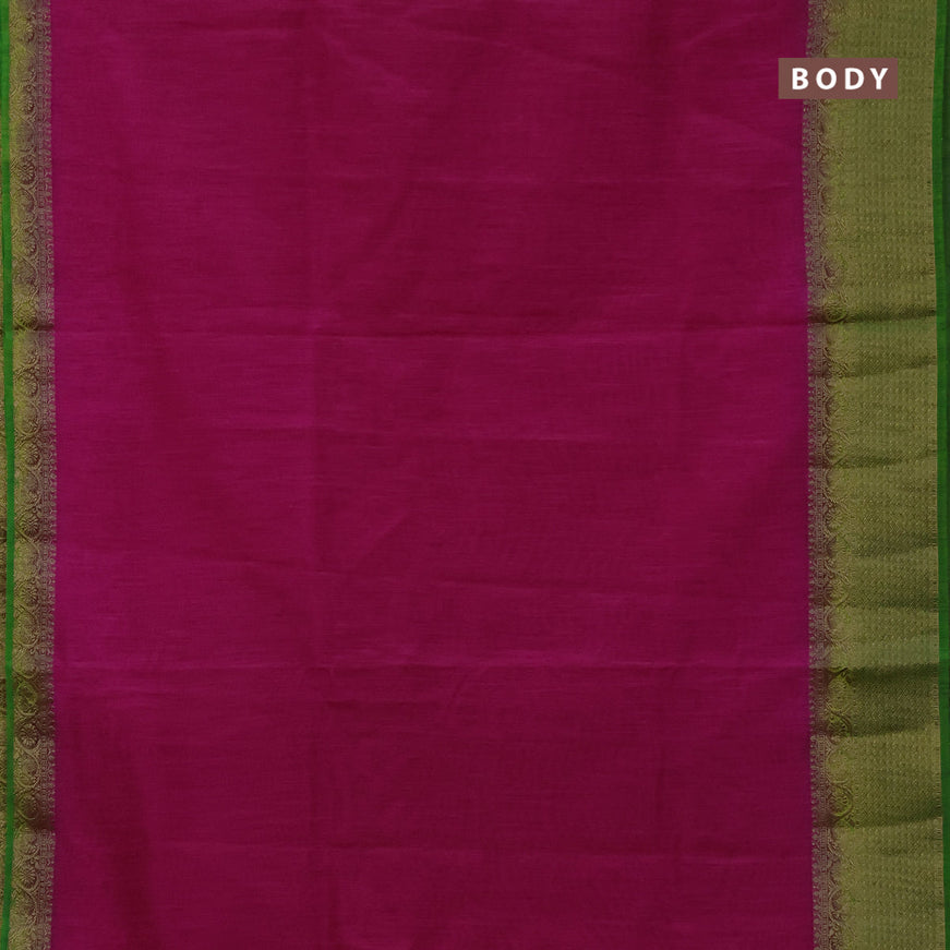 Banarasi semi matka saree pink and light green with plain body and antique zari border