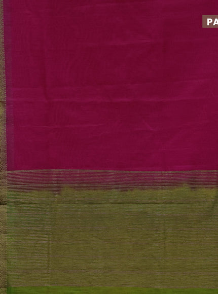 Banarasi semi matka saree pink and light green with plain body and antique zari border