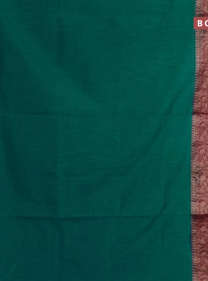 Banarasi semi matka saree teal shade and dark magenta pink with plain body and long antique zari border