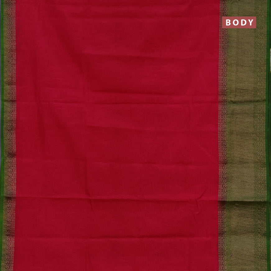 Banarasi semi matka saree pink and green with plain body and long antique zari border