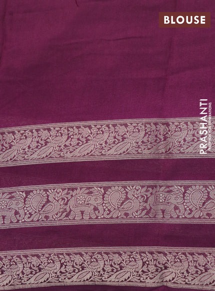 Semi georgette saree wine shade with allover zig zag prints and long zari woven border