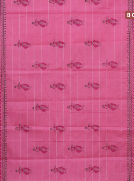 Chirala cotton saree light pink with butta prints and small zari woven border