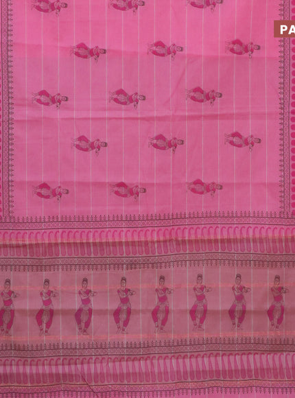 Chirala cotton saree light pink with butta prints and small zari woven border