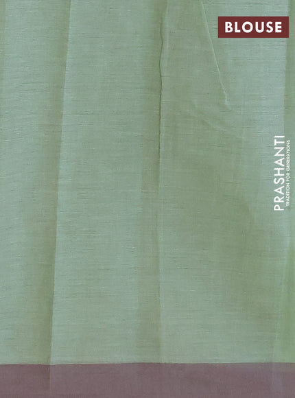 Chirala cotton saree pastel green and pastel brown with annam butta prints and simple border