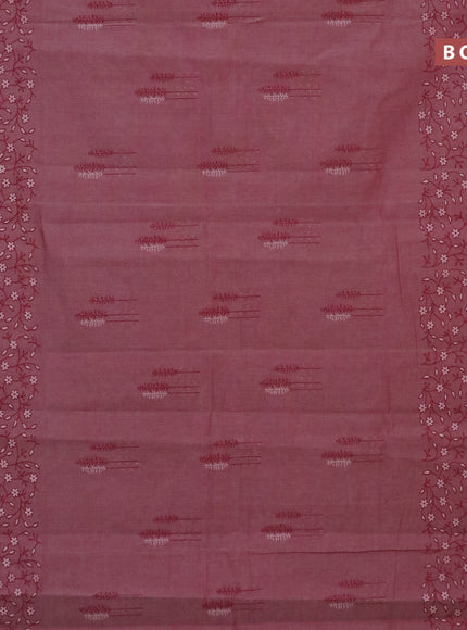 Chirala cotton saree maroon and off white with butta prints and simple border