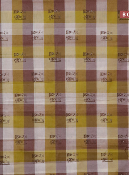 Chirala cotton saree mustard shade and brown with butta prints and printed border