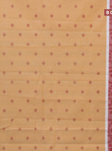 Chirala cotton saree yellow with butta prints and simple border