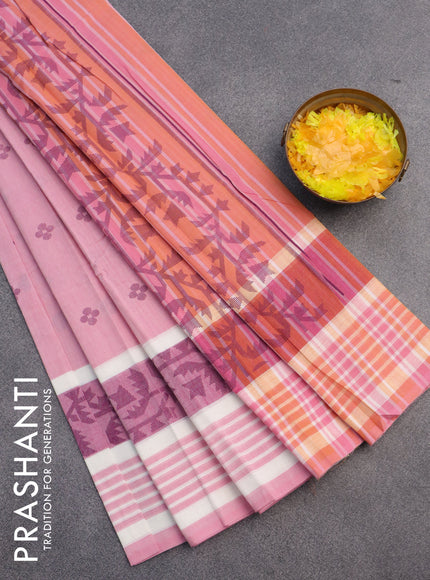 Chirala cotton saree light pink with butta prints and simple border