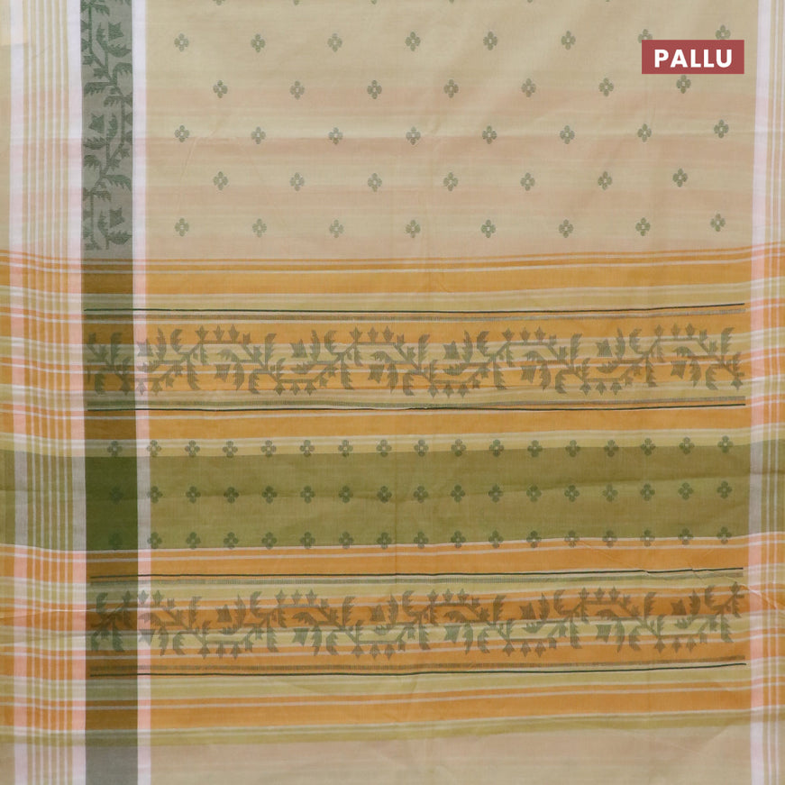 Chirala cotton saree cream with butta prints and simple border