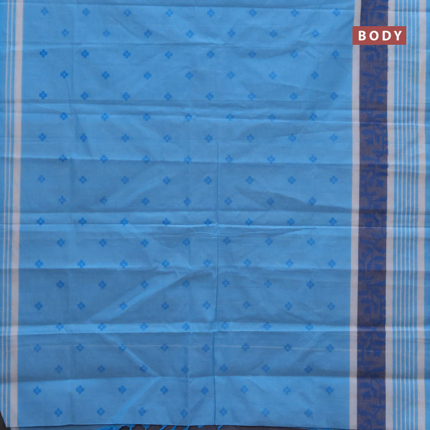 Chirala cotton saree light blue with butta prints and simple border