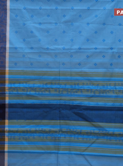 Chirala cotton saree light blue with butta prints and simple border