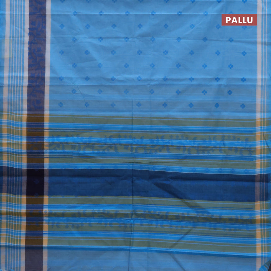 Chirala cotton saree light blue with butta prints and simple border