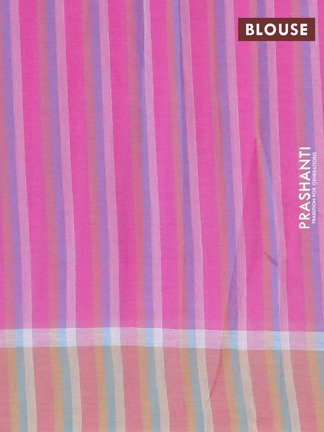 Chirala cotton saree dual shade of pink and light blue with butta prints and printed border