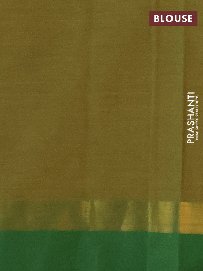 Chirala cotton saree mustard yellow and green with butta prints and zari woven simple border