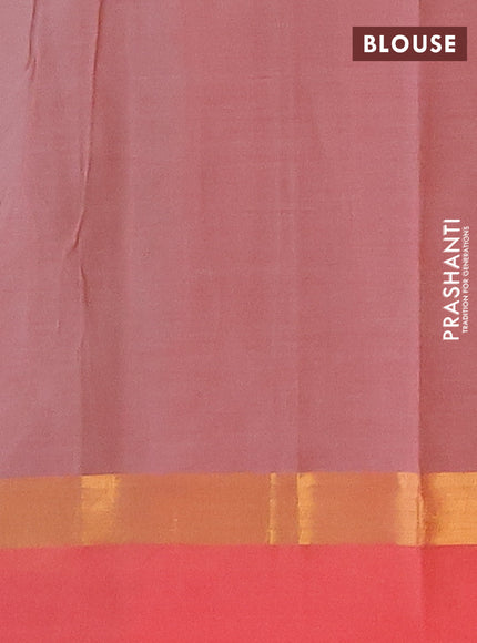 Chirala cotton saree grey and red shade with butta prints and zari woven simple border