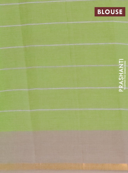 Chirala cotton saree light green with butta prints and small zari woven border