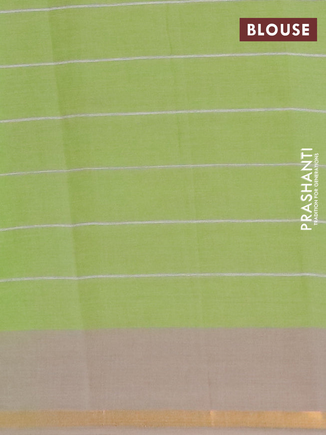 Chirala cotton saree light green with butta prints and small zari woven border