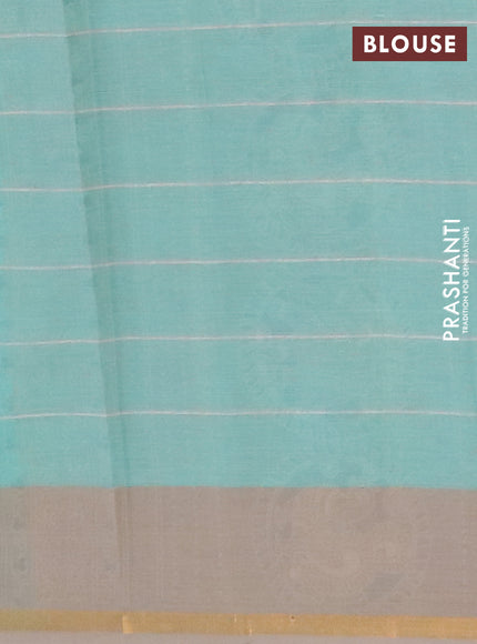 Chirala cotton saree teal shade with butta prints and small zari woven border