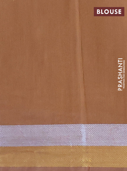 Chirala cotton saree brown with butta prints and zari woven border