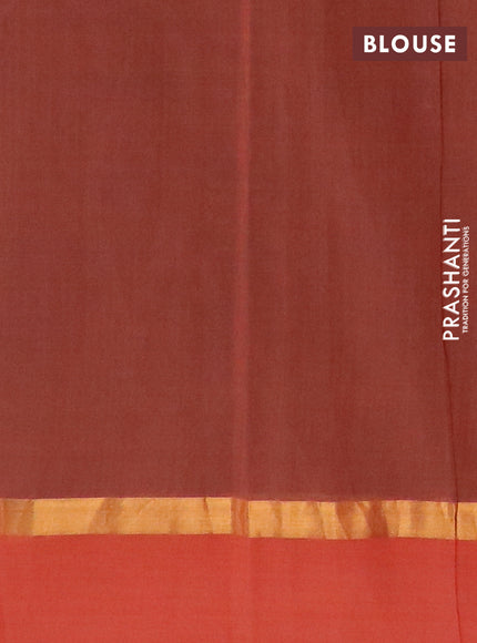 Chirala cotton saree brown and rust shade with butta prints and zari woven border