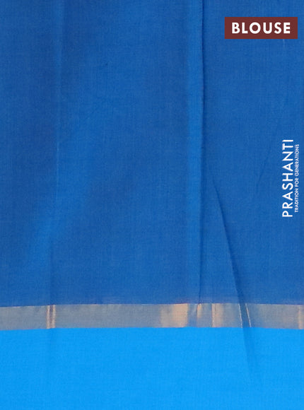 Chirala cotton saree dark blue and cs blue with butta prints and zari woven border