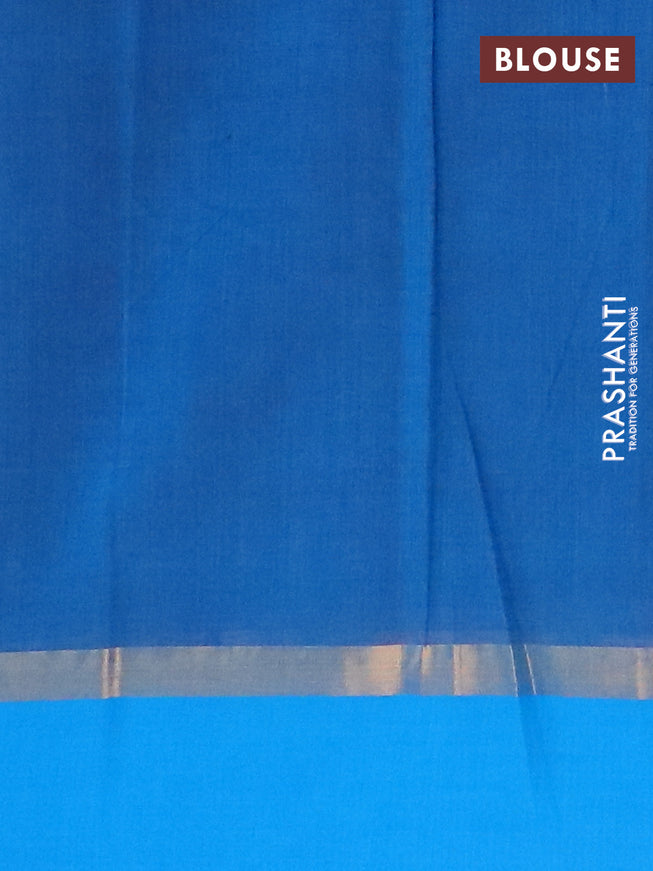 Chirala cotton saree dark blue and cs blue with butta prints and zari woven border