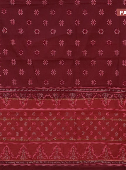 Chirala cotton saree maroon and red with butta prints and zari woven border