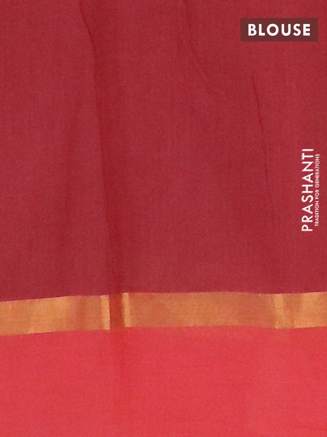 Chirala cotton saree maroon and red with butta prints and zari woven border