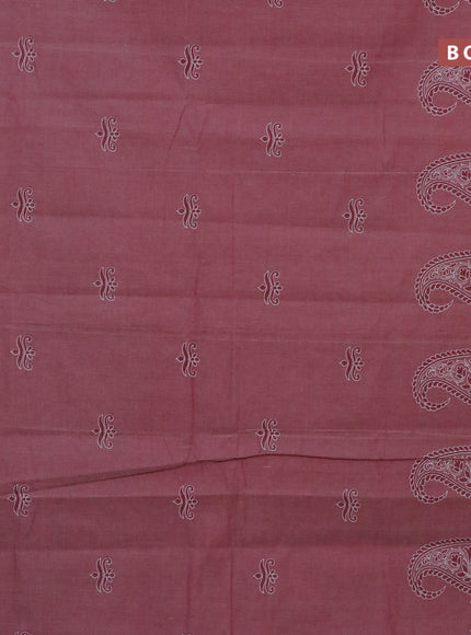 Chirala cotton saree maroon shade and off white with butta prints and simple border