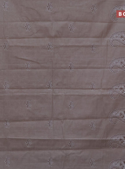 Chirala cotton saree brown shade and off white with butta prints and simple border