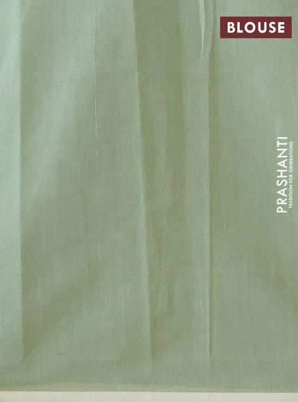 Chirala cotton saree pista green and pastel green with half & half style and printed border