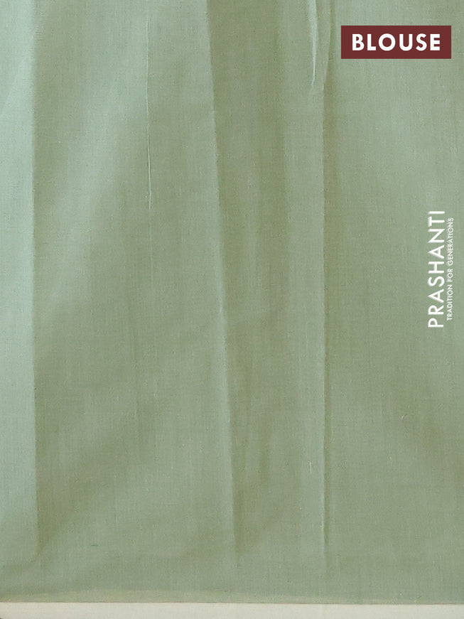 Chirala cotton saree pista green and pastel green with half & half style and printed border