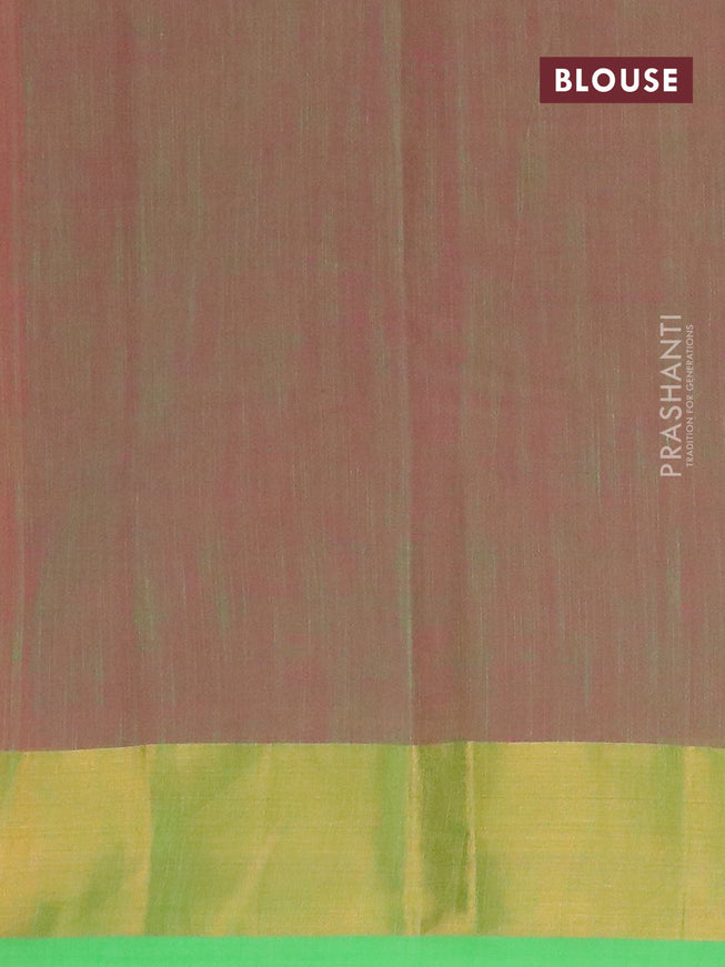 Chirala cotton saree red and green with allover prints and zari woven border