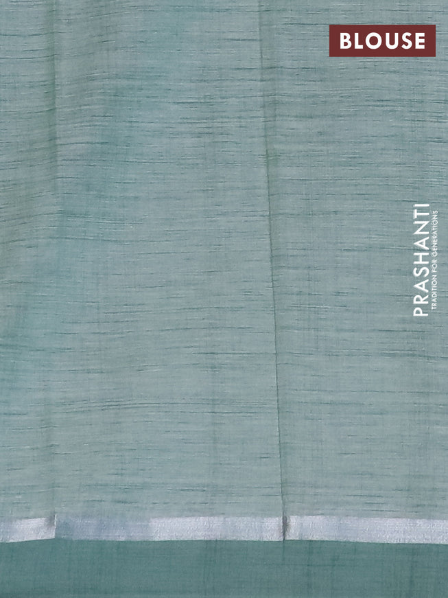 Chirala cotton saree pastel green with butta prints and silver zari woven simple border