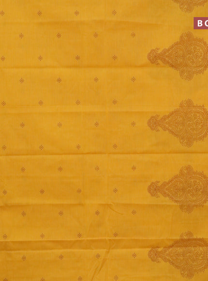 Chirala cotton saree mustard yellow with butta prints and printed border