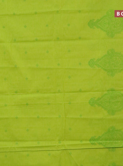 Chirala cotton saree fluorescent green with butta prints and printed border